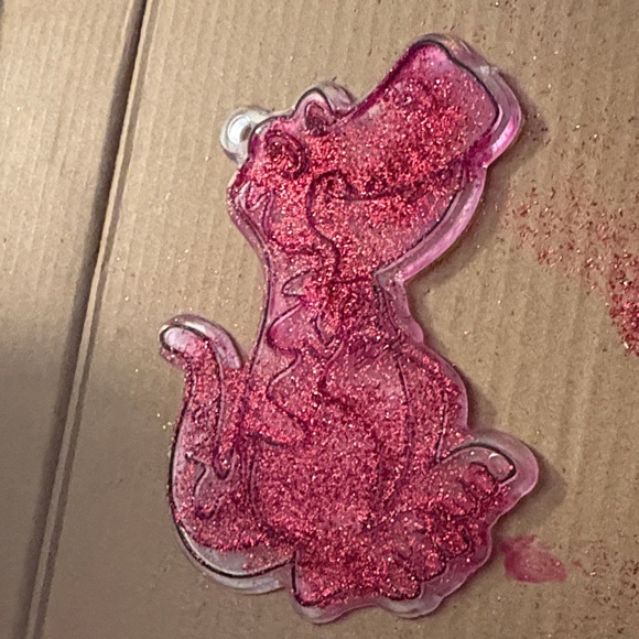 Emmy’s Creations: Hand Painted Pink Glittery Dinosaur Sun Catcher - Picture 2 of 2